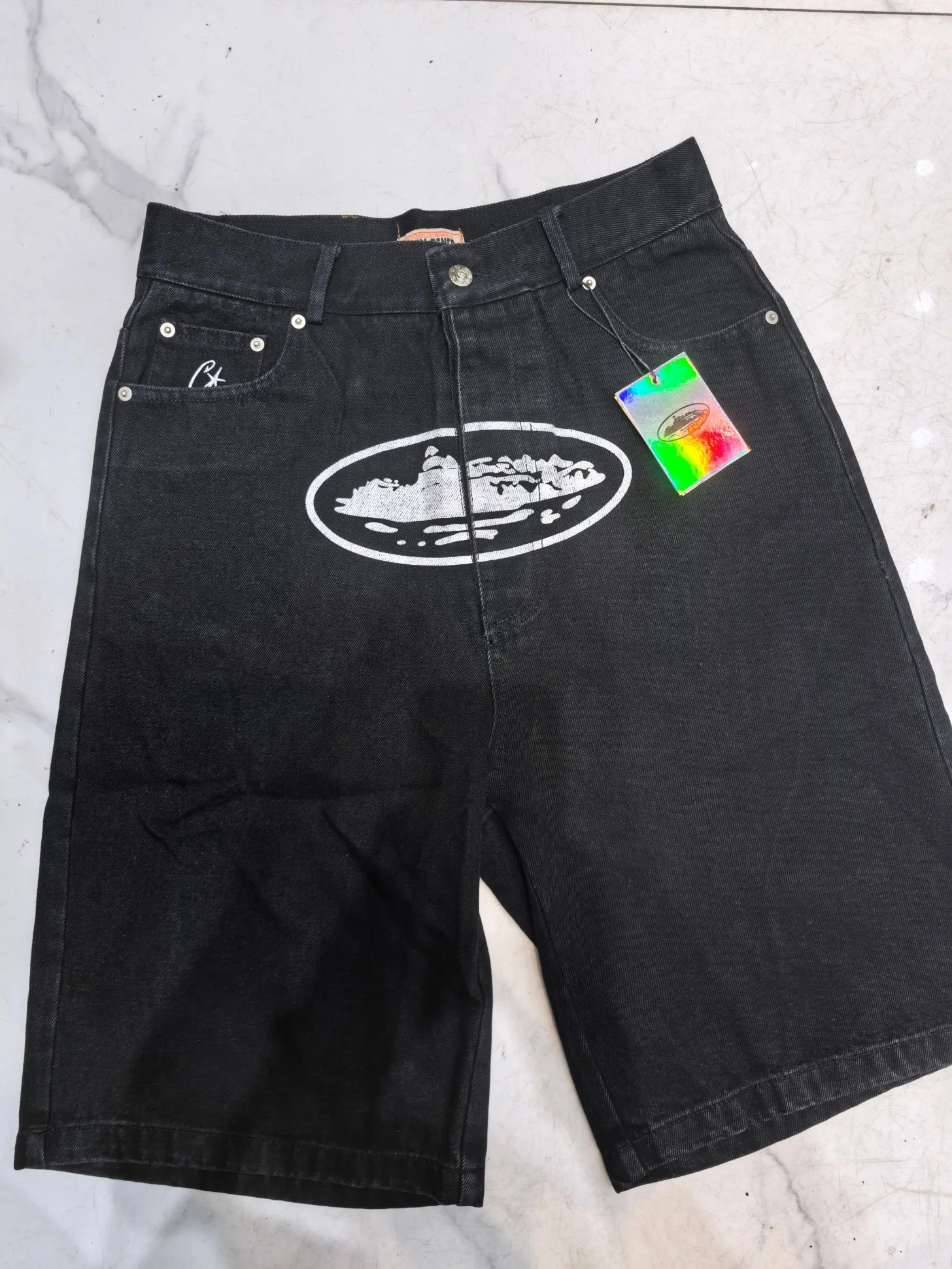 

High Street Casual Men's Jeans Loose Straight Leg Printed Comfortable High Waist Cotton Zipper Fly Youth Faion Summer Jeans