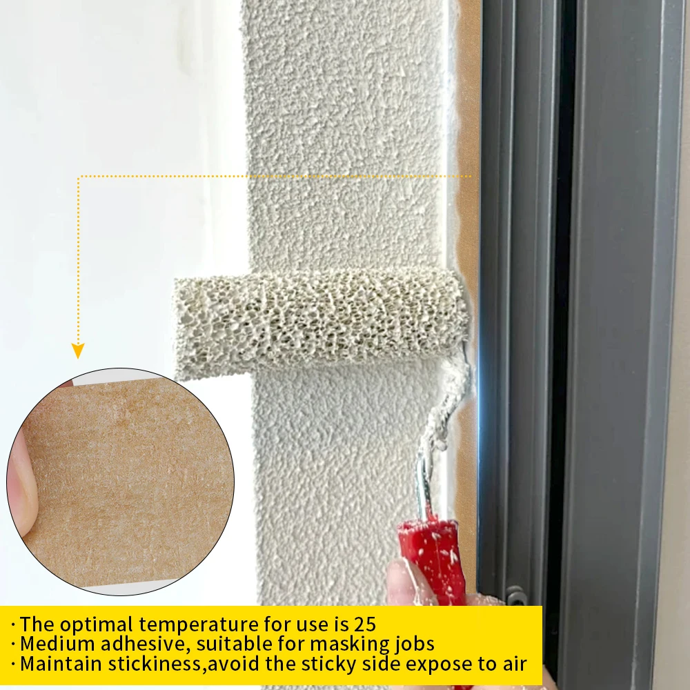 10/20/50m marrom pintores pintor fita adesiva para uso geral parede casa para pintura de parede, diy artista artesanato artes