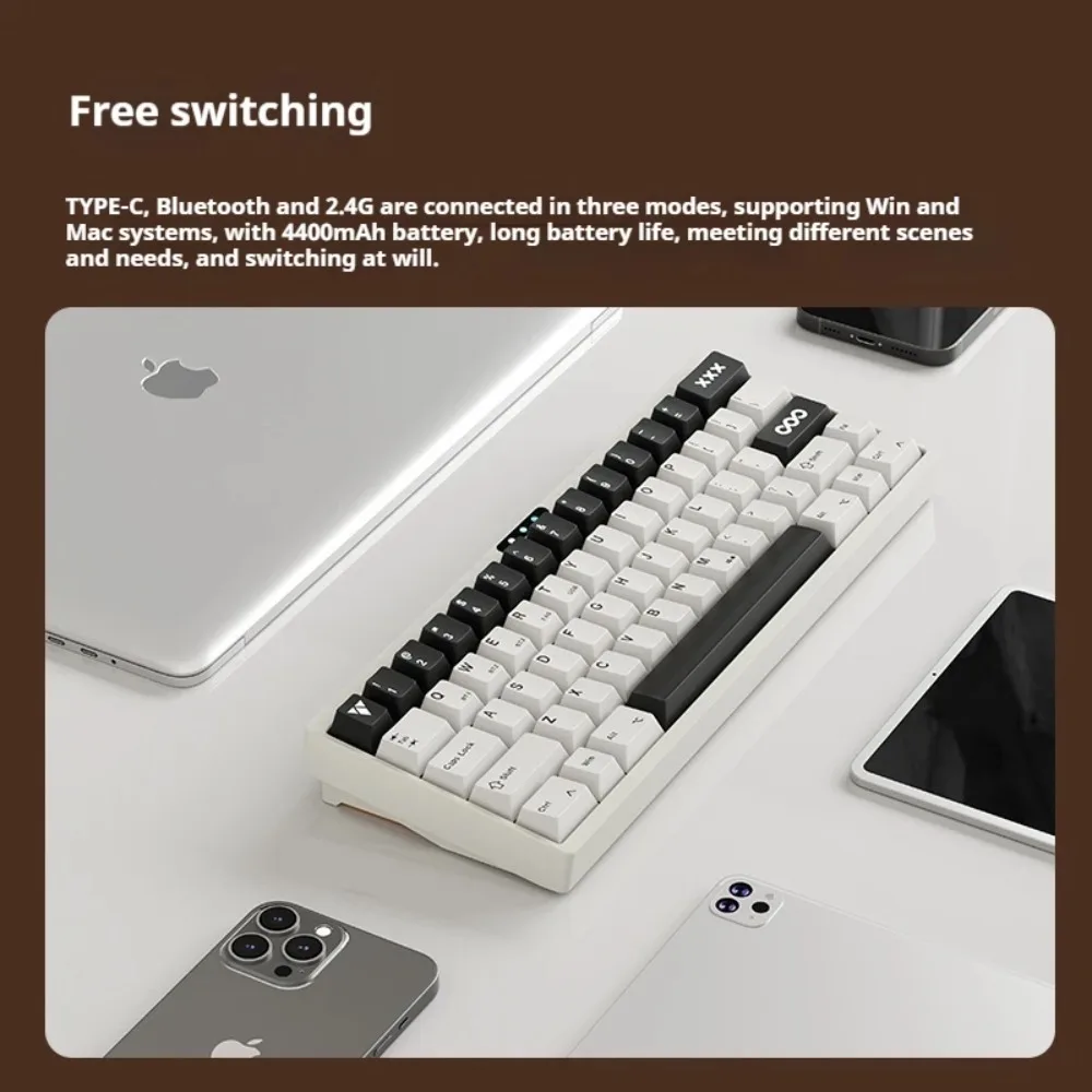

Luminkey 60pro Mechanical Keyboard Tri-Mode Bluetooth Wireless Keyboard Aluminum Alloy Gasket Hot Swap Gaming Accessories Gifts