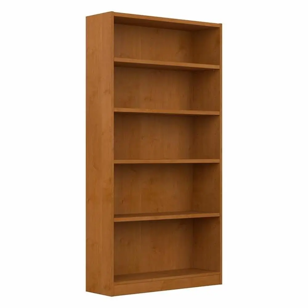 Tall 5 Shelf Bookcase, Cherry Wood, 37W x 12D x 72H Adjustable & Fixed Shelves, Home Office Storage, Customized