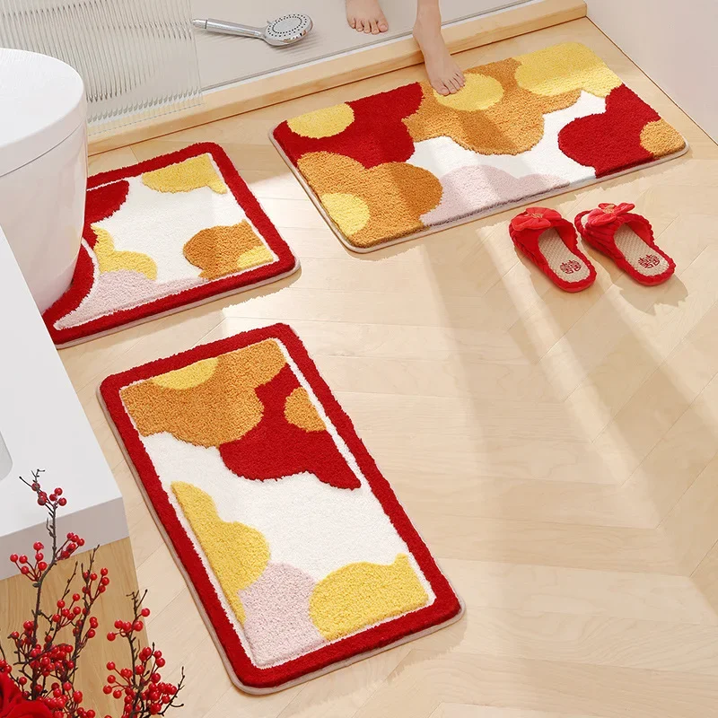 Creative Flower Bath Mat Set High Quality Bathroom Carpet Shower Mat Absorbent Non-slip Entry Door Mat Bedside Rug Kitchen Mat