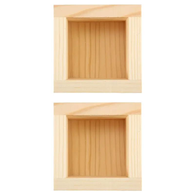 2Pcs Japanese Hinoki Wood Sake Box Wooden Masu Hinoki Wook For Chilled Sake With Leak-Resistant Interlocking Joints-AT36