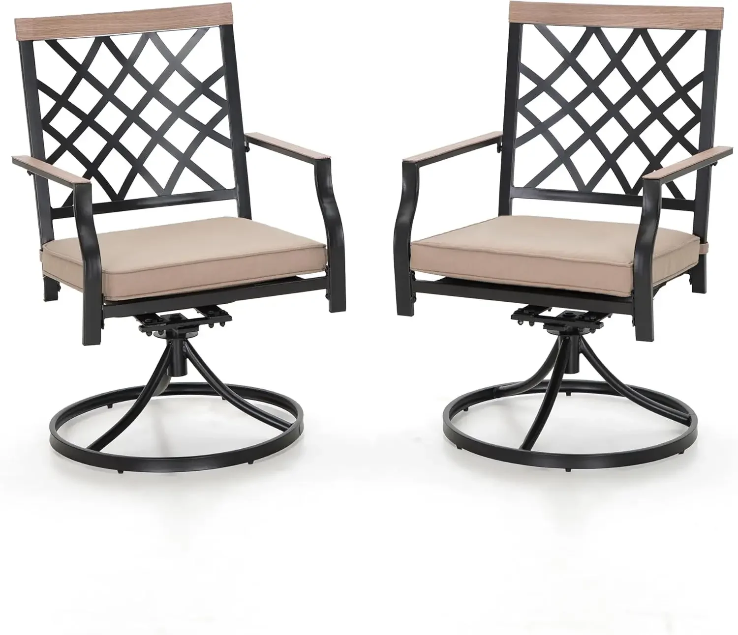 

Swivel Patio Chairs Set of 2 Outdoor Dining Rocker Chair Support 300 lbs for Garden Backyard Bistro Furniture Set