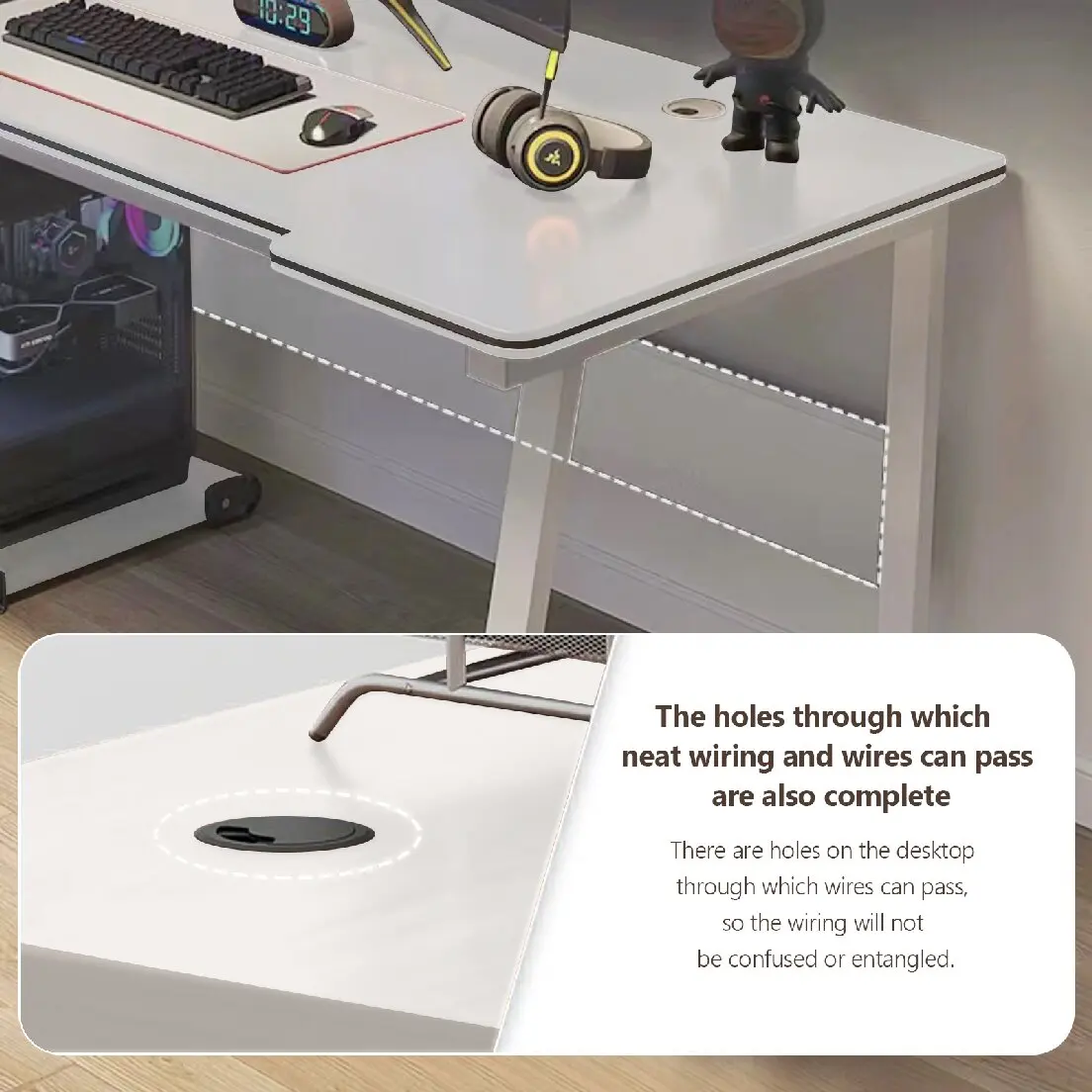 Gaming Desk Computer Writing Table Student Art Modren Simple Style PC Wood Suitable for Home, Office