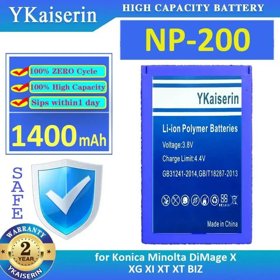 

Прочный аккумулятор для камеры емкостью 1400 мАч для Konica Minolta Dimage X XG XI XT Biz NP-200