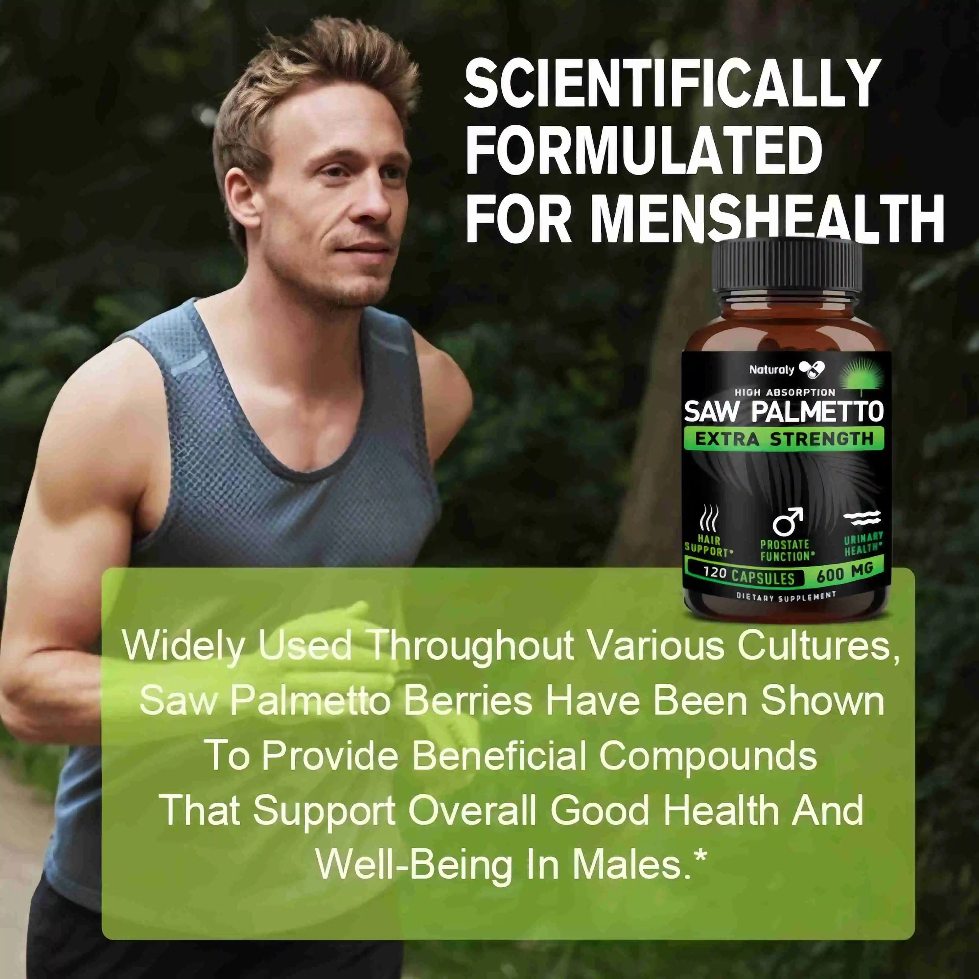 Saw Palmetto Capsules Help Promote Prostate Health,Reduce Baldness and Thinning Hair &Regulate Hormonal Sex Capsules in The Body