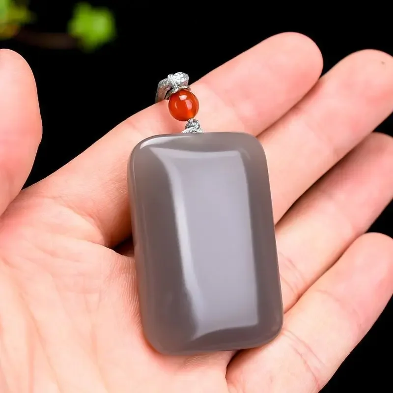 Smoke purple safe brand pendant men's and women's smoke gray bread brand outer material jade pendant