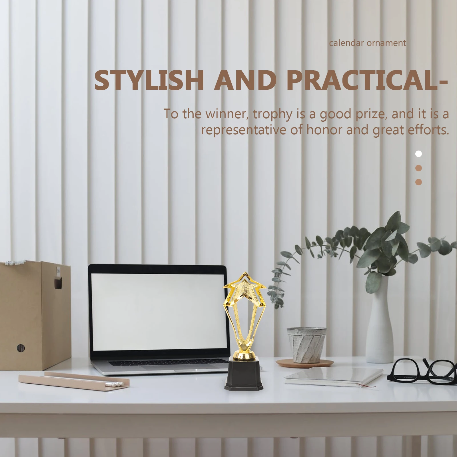 

27.5cm Star Design Award Trophy Golden Plastic Base Party Game Prize Classroom Reward Ceremony Favor Competition Decor