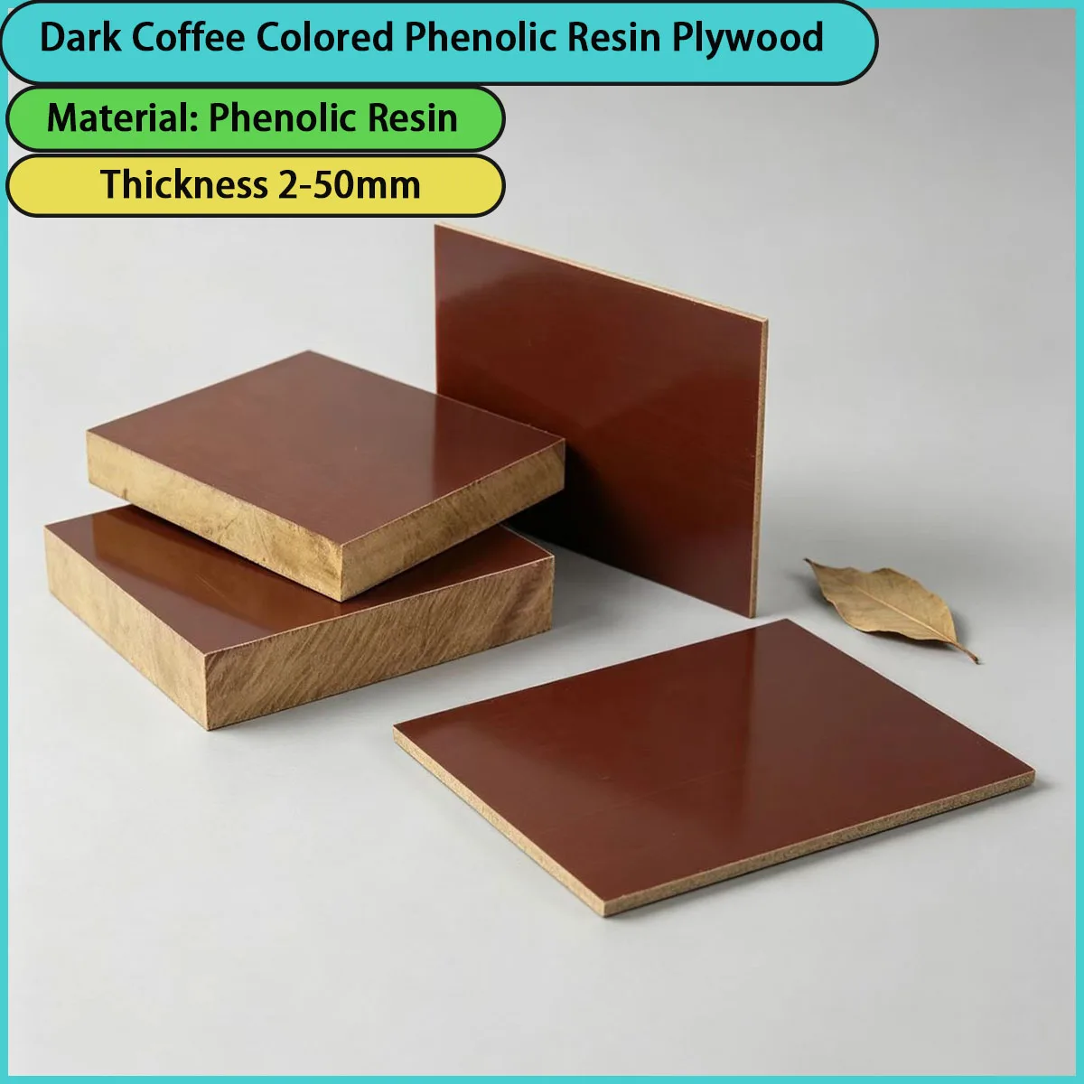 2-50mm thick deep coffee colored phenolic resin plywood used for insulation accessories, mechanical partitions, mold pads, etc