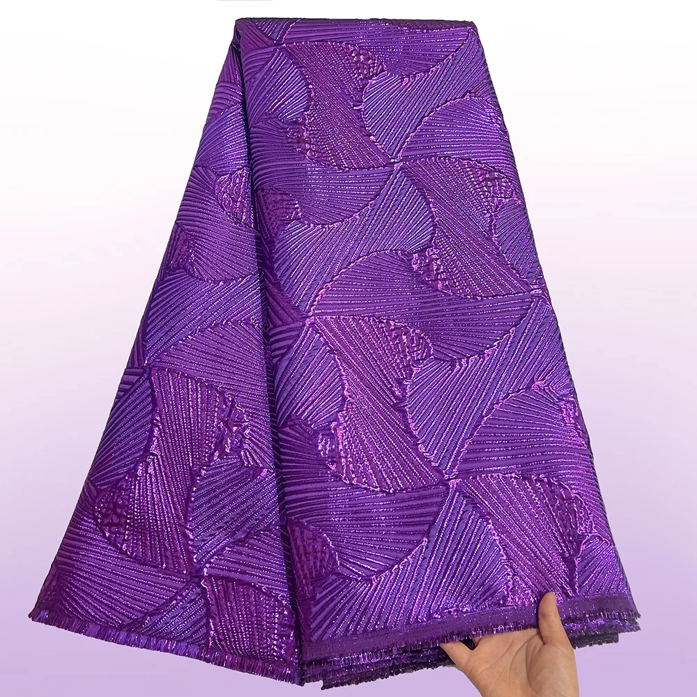 Popular Design African Jacquard Lace Fabric Gilded French Lace Fabric Nigerian Brocade Lace Fabric For Wedding Party Dress