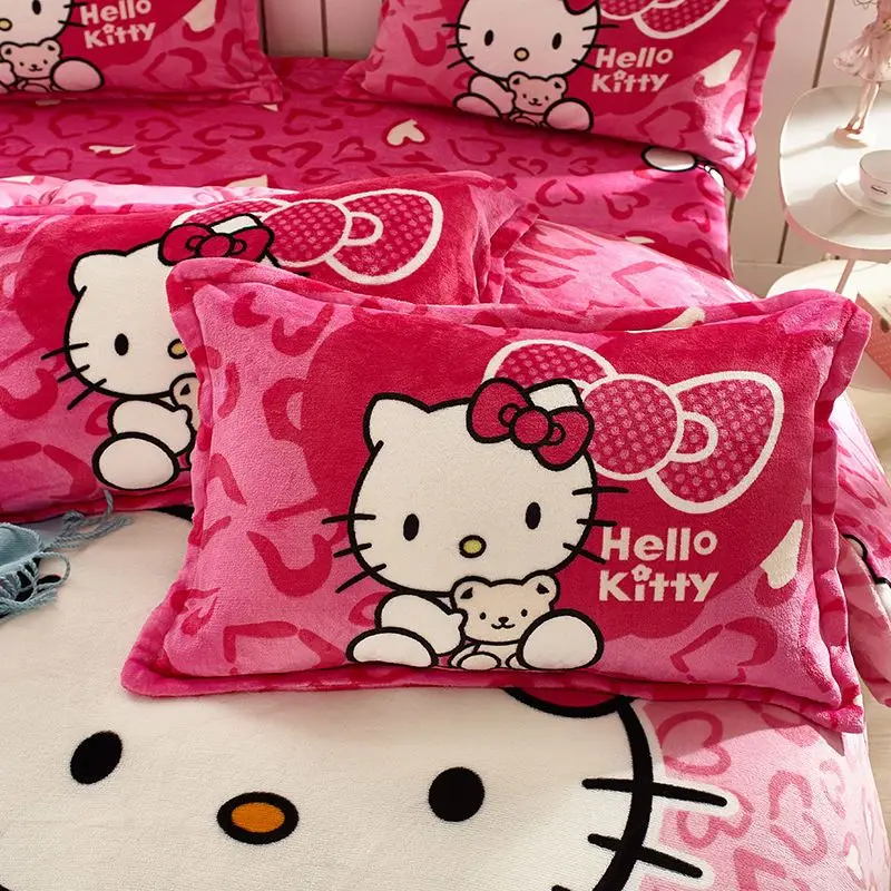 

Sanrio hello kitty Pillow Case Adult Plush Double Sided Plush Pillow Case Lovely Autumn and Winter Plush Pillow Case 48x74cm