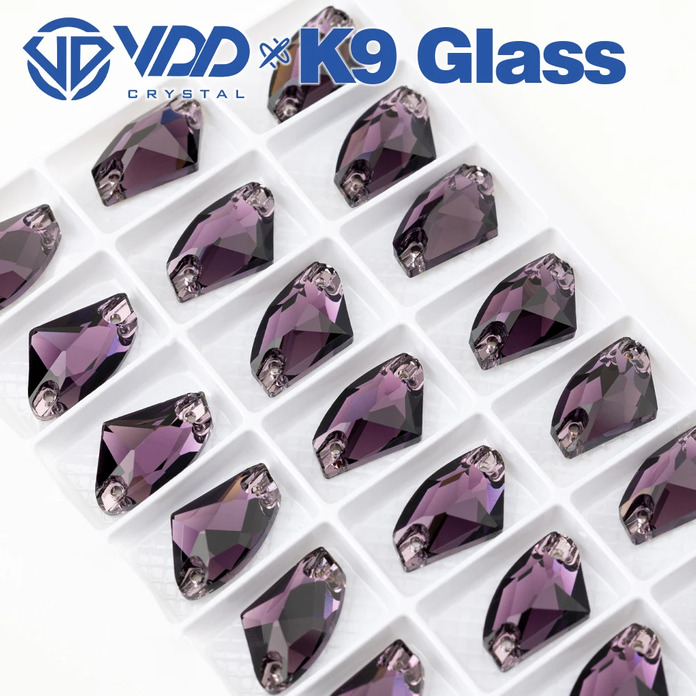 VDD S120 Tanzanit Galaktische K9 Glas-Aufnäher-Strasssteine Hochwertige AAAAA Kristall-Flachboden-Nähsteine – Detail 6