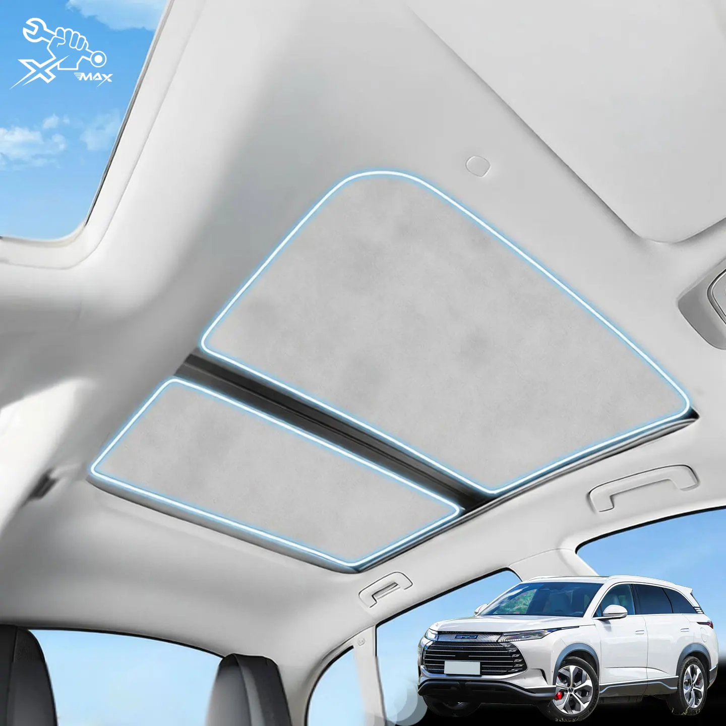 

Car Sunroof Shade For BYD Frigate 07 2022-26 Custom Fit Glass Roof Sunshade Roof Heat Insulation Interior Accessory Roof Shield