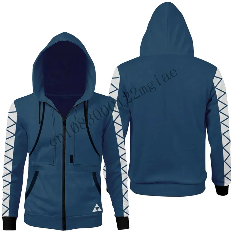 Hercules Idia Shroud Hoodie Jacket Zip Up Zipper Sweatshirt Coat Pullover Anime Game Twisted Wonderland Cosplay Costume F CMM221