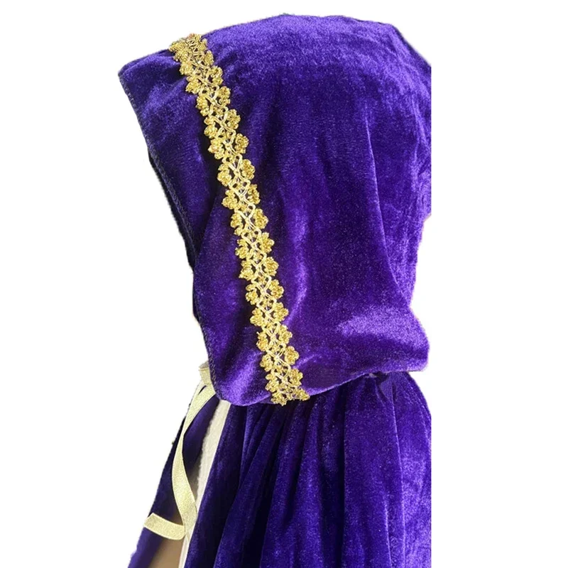 고딕 벨벳 후드 망토 케이프 의상 코스프레 위카 마녀 뱀파이어 작은 빨간 승마 후드 가운 의상 멋진 할로윈 파티