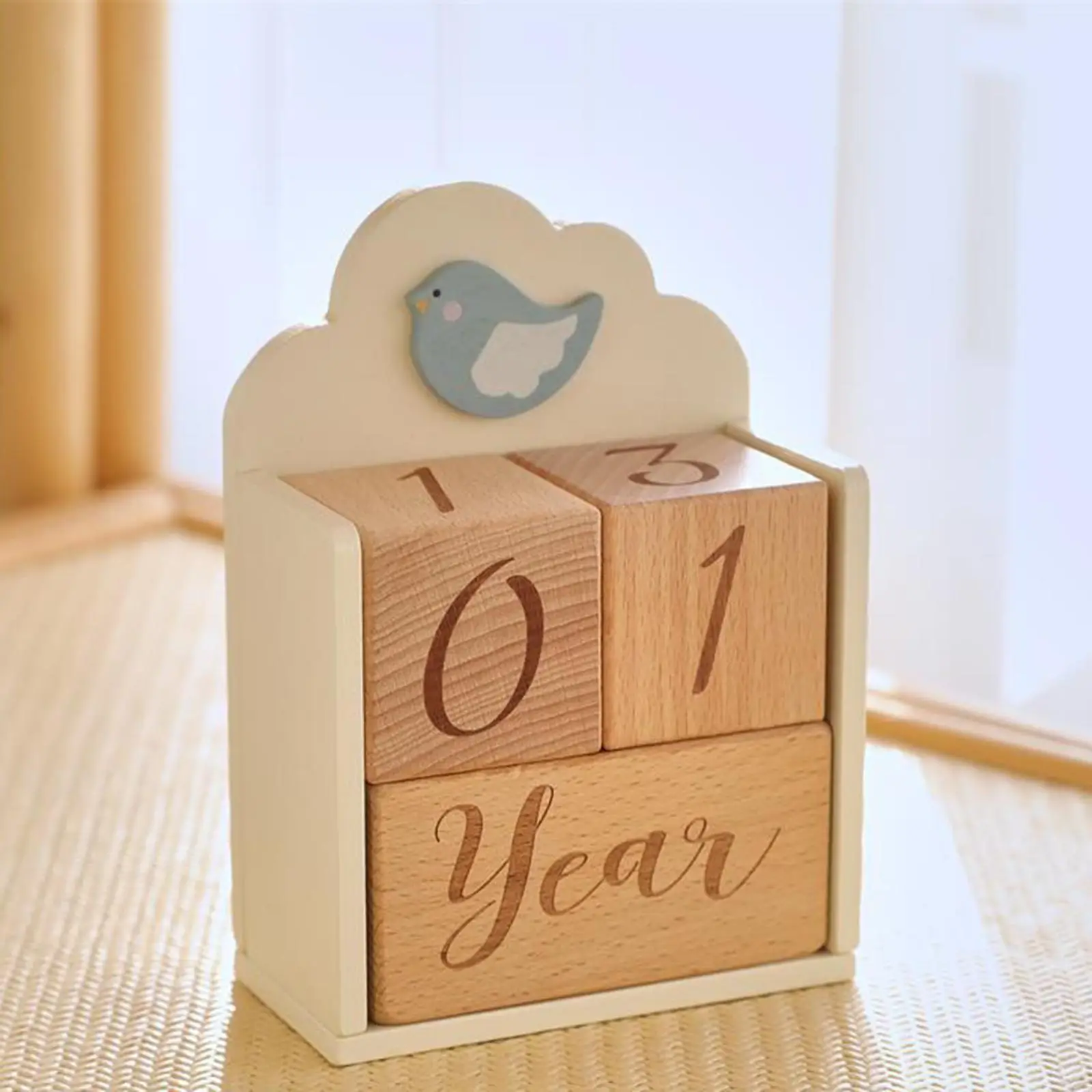 Wooden Baby Milestone Age Blocks Practical Memories Growing up Includes Week Month Year for Baby Shower Lightweight Photo Props