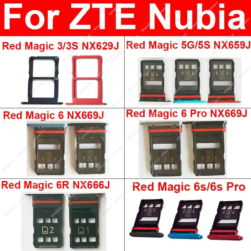 Sim Card Tray Holder Adapter For ZTE Nubia Red Magic 3 3S NX629J 5S 5G NX659J 6 NX669J 6R NX666J 6Pro 6S Pro  Card Reader