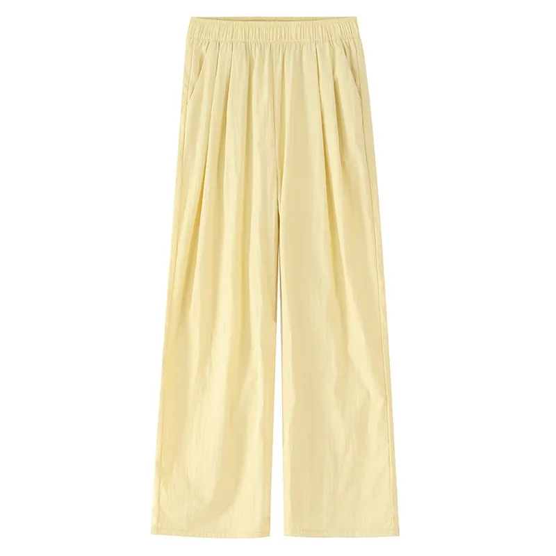 

Женские летние тонкие брюки Yamamoto с высокой талией, свободного кроя, из ледяного шелка, широкие, прохладные, модные и удобные, 12 цветов