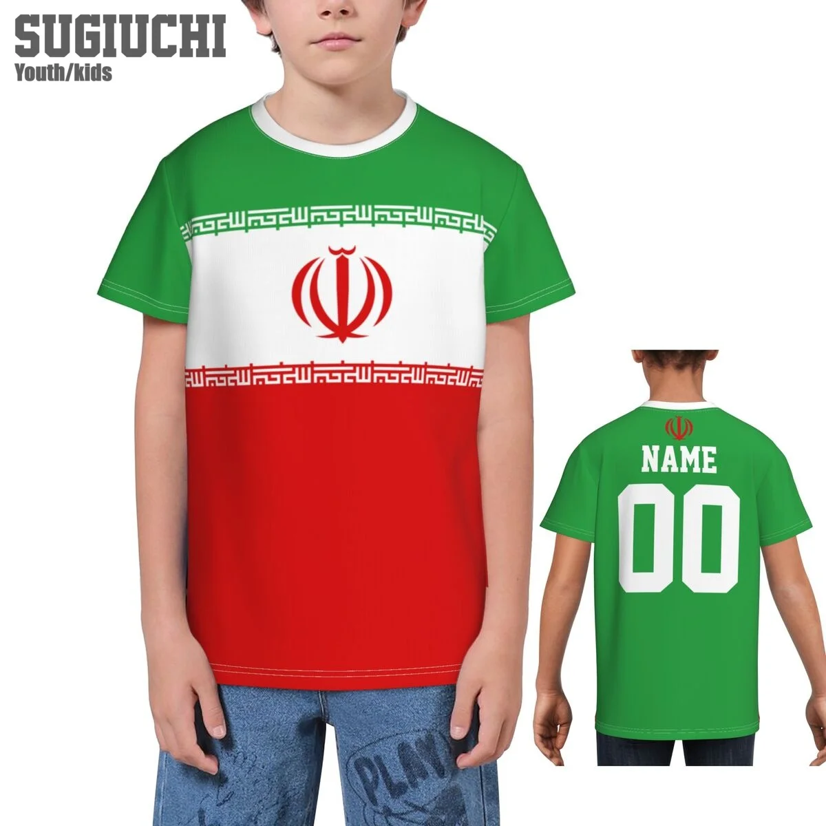 Custom Name Number Iran Flag Emblem 3D T-shirts For Kids Youth Boy/Girl Tees jersey Soccer Football Fans Gift T shirt