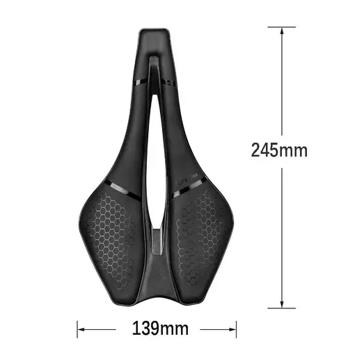 Imagen 2 del producto Sillín de bicicleta de montaña/carretera, 245x139mm UD, rieles de carbono desnudo, carcasa inferior de nailon, ultraligero, 135g, cómodo