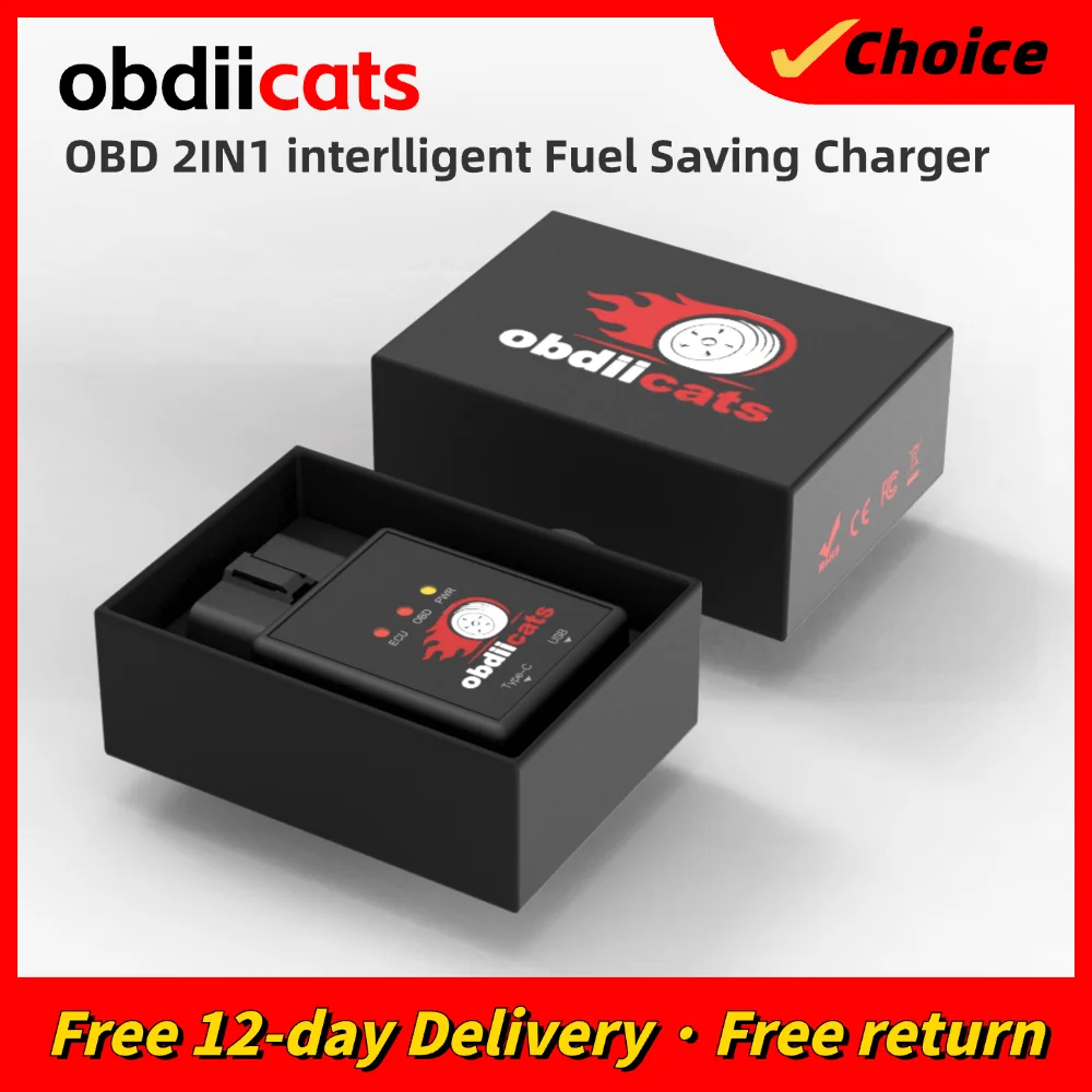 OBD Chip Tuning Box para carros de benzina e diesel, economia de combustível com carregador rápido, aumentar a potência, atualizado de HK-V3, 2in 1