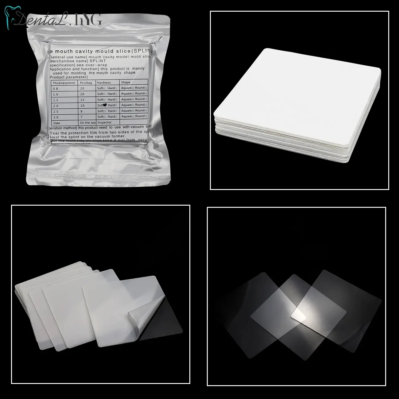 8/10/15/20 pcs Dental Lab Orthodontic Splint Retainer Slice Vacuum Forming Sheet Soft Hard 1.0/1.5/2.0mm Thermoforming Material