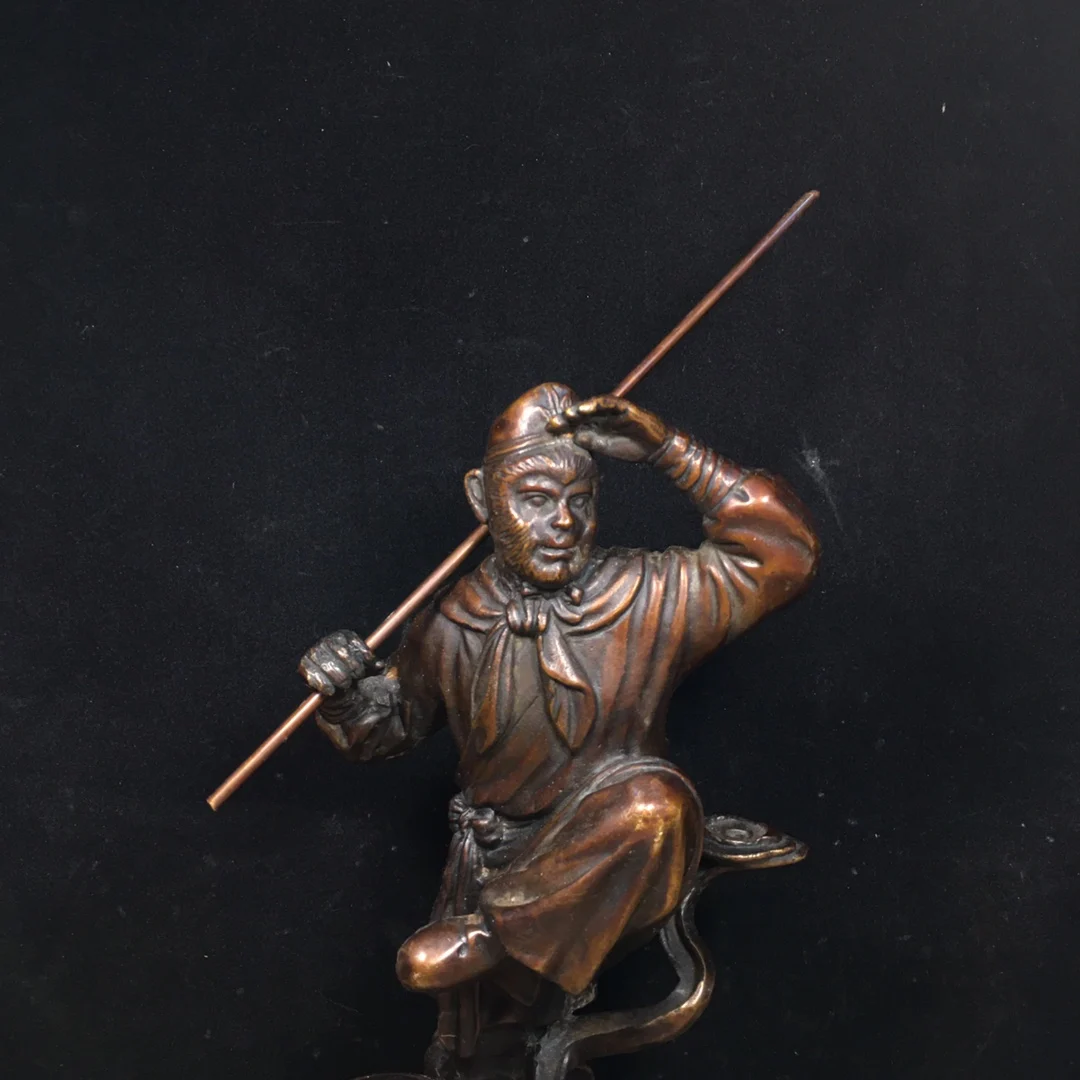 Buddha statue Pure copper Sun Wukong reflux incense ornament Length 15cm, width 8.5cm, height 27.5cm, weight 2070g