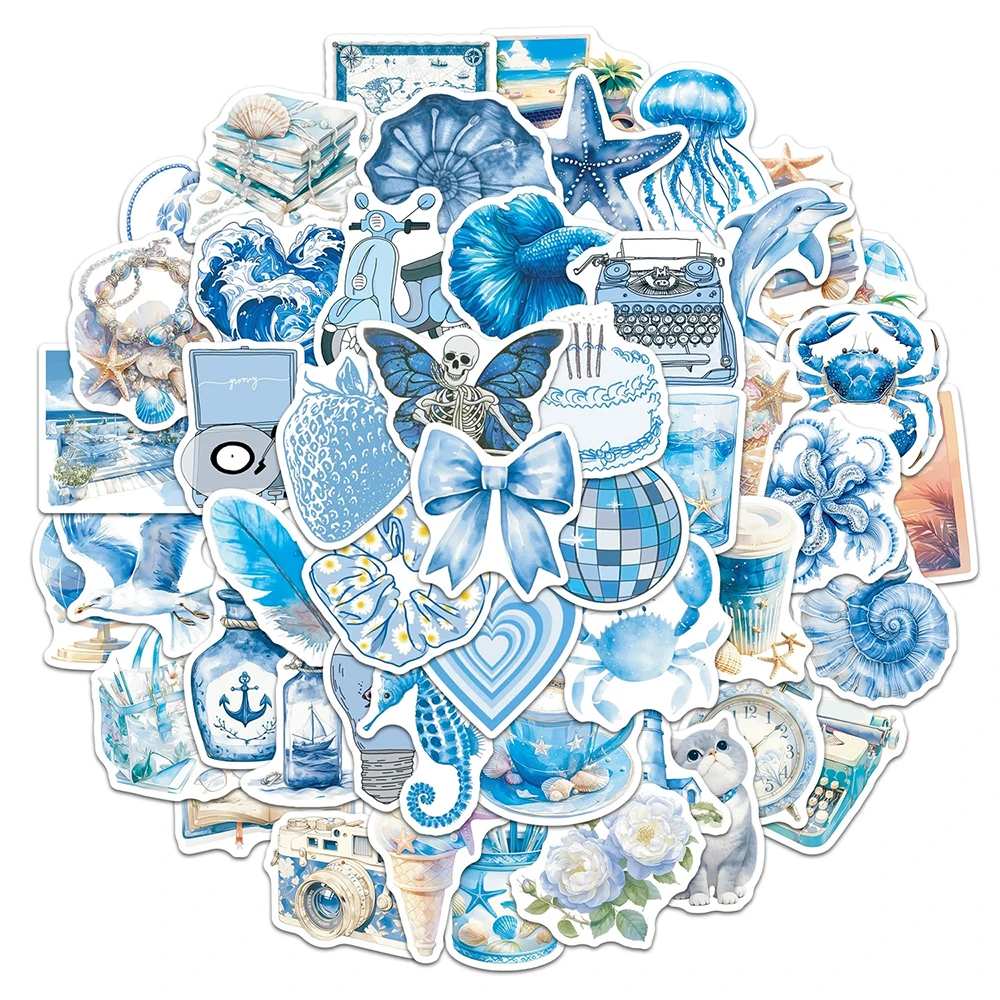 10/30/50 Stück Cartoon Blaue Kreative Graffiti-Aufkleber DIY Laptop Scrapbook Handyhülle Wasserflasche Lustige Dekorations-Aufkleber