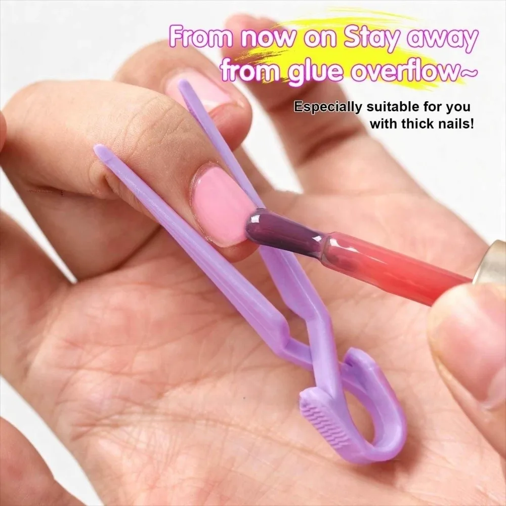 10PCS Portable Nail Oil Anti-Spill Clips Phototherapy Nail Auxiliary Shaping Cross Nail Art Positioning Clips Shaping Tool