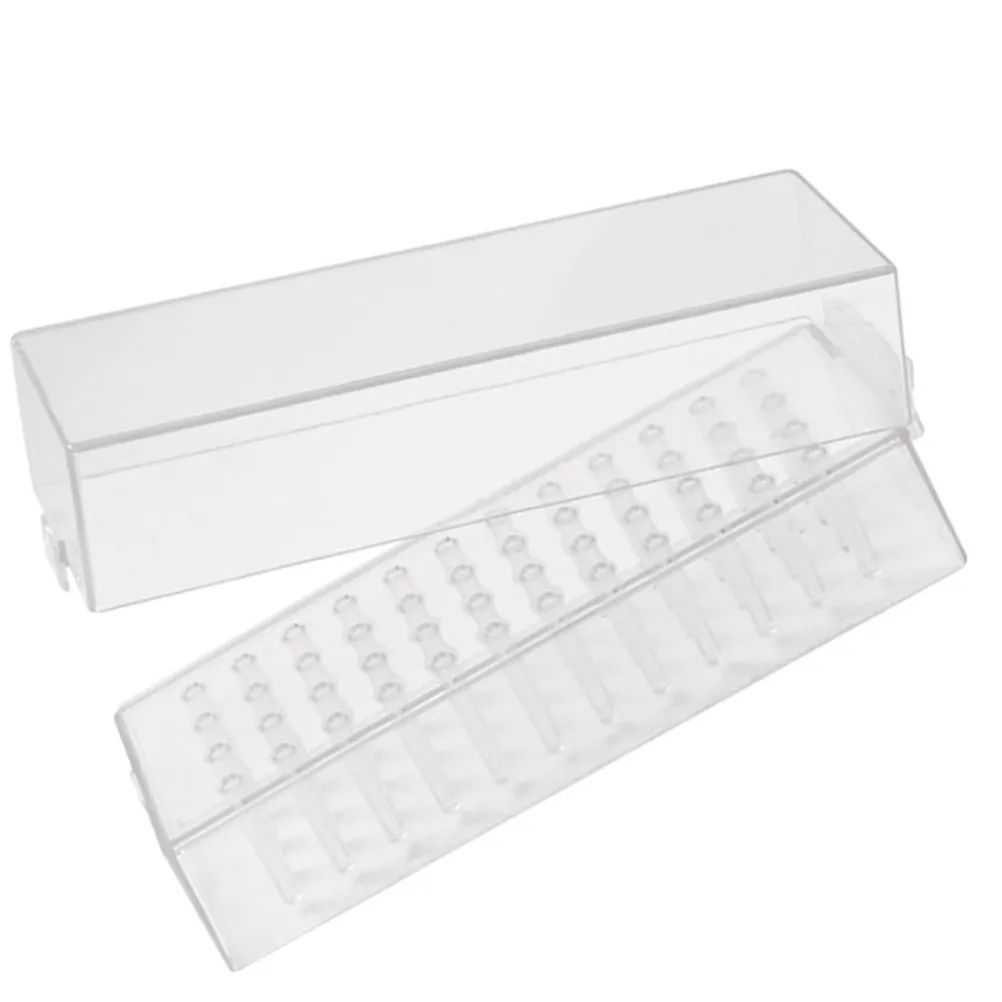 

24 Slot Nail Grinding Head Box Professional Nail Drill Bit Organizer Compact Manicure Tool Storage Case Neat Desktop Display