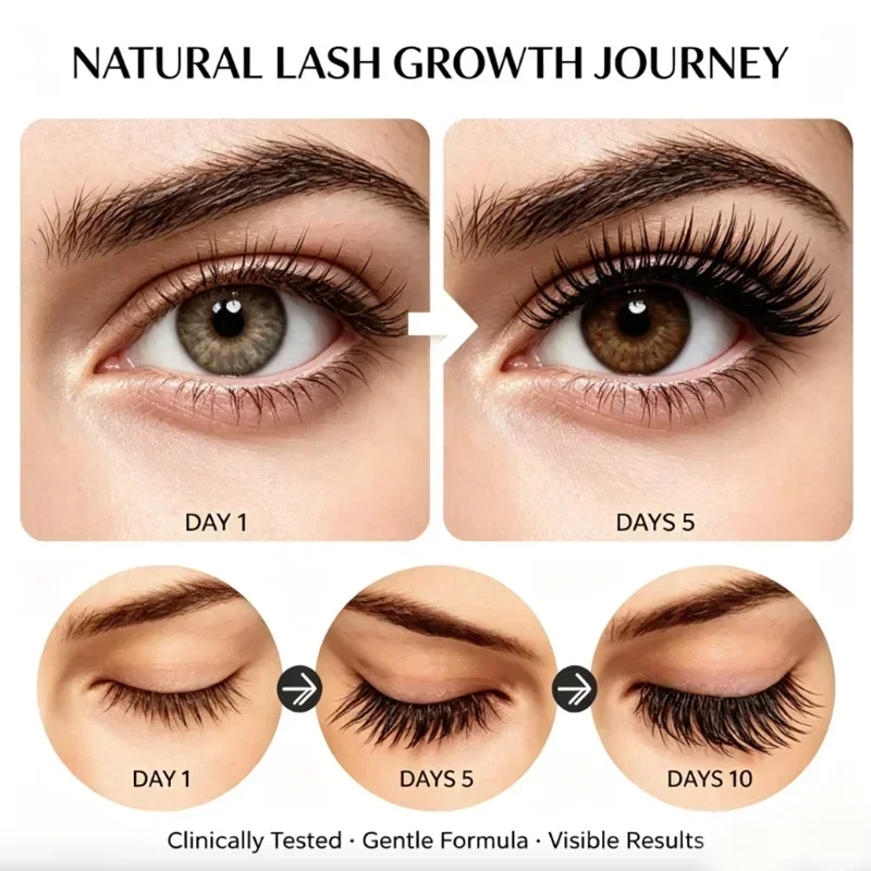 Lash Serum Eyelash Growth 5 Days Fast Natural Enhancer Gentle Nourishing Longer Fuller Thicker Eyelashes Lift Eye Care Liquid
