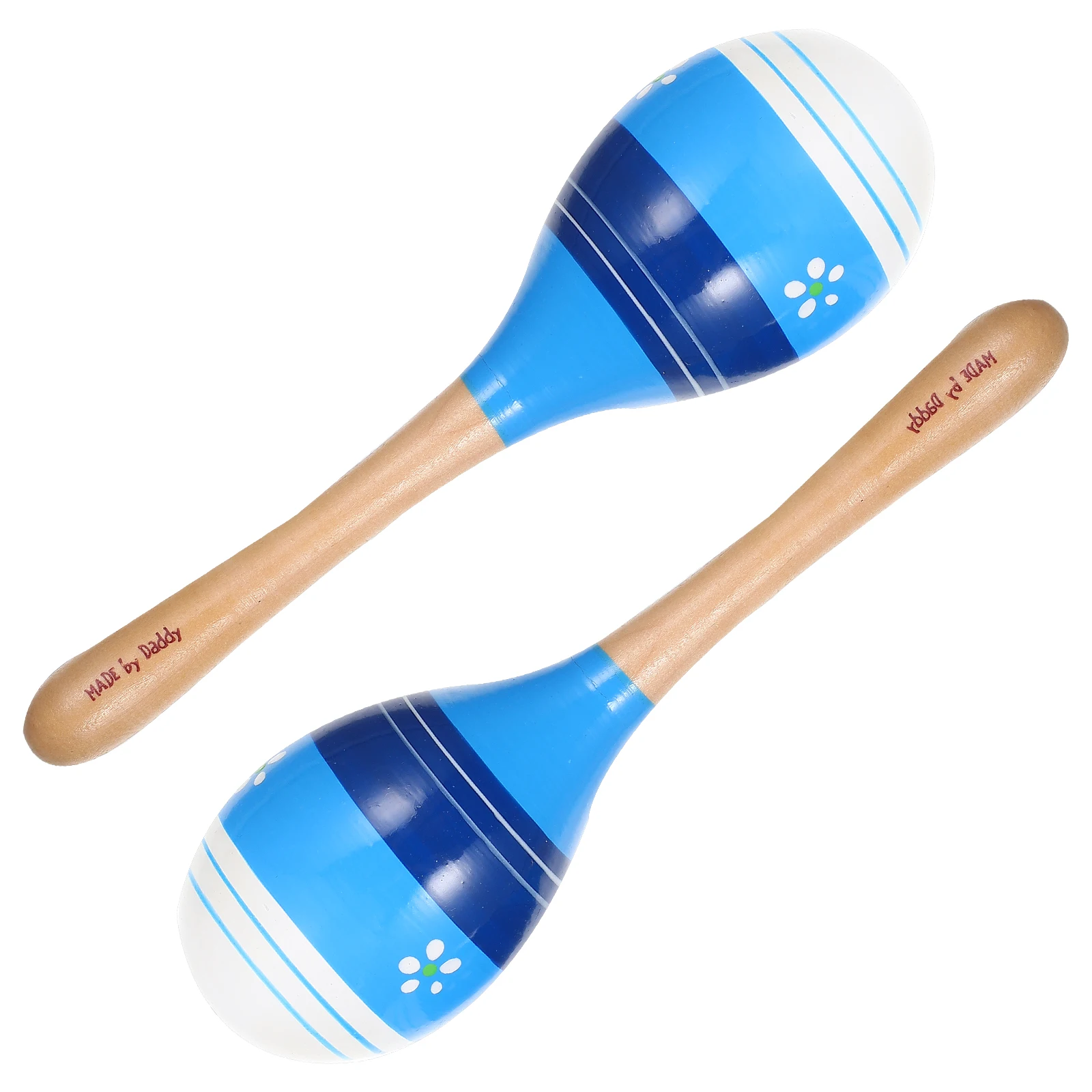 

2Pcs Kids Sand Hammer Toy Wooden Sand Hammer Toy Cartoon Striped Maracas Rattles Children Early Educational Musical Instruments