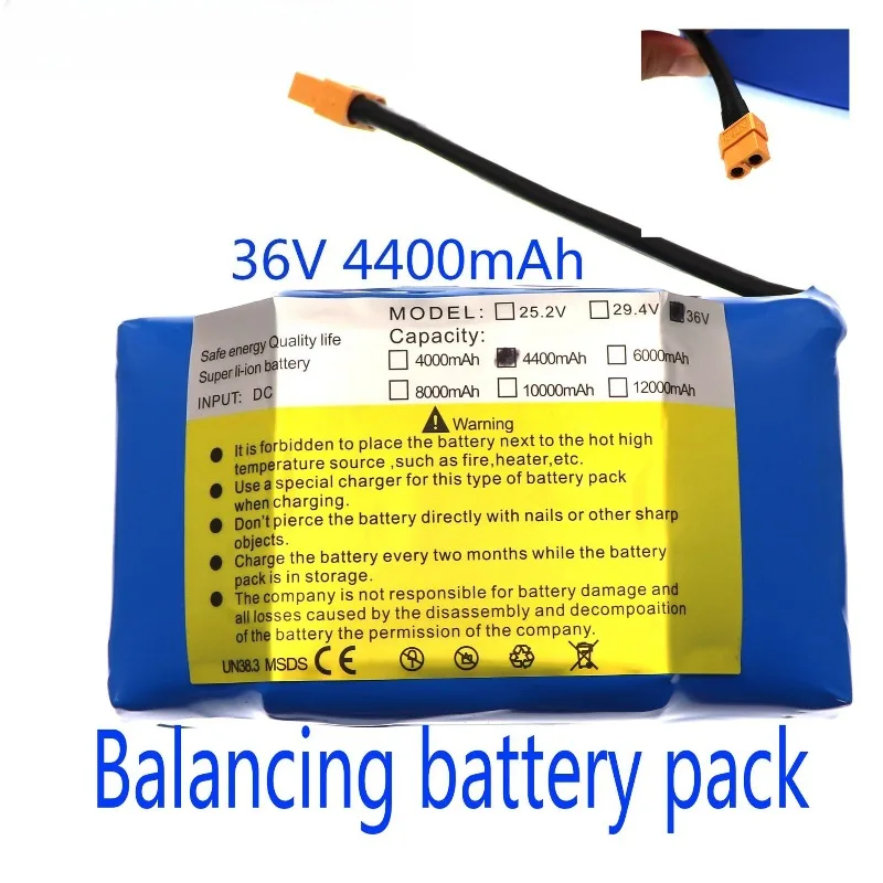 36V4.4Ah 6Ah 8Ah 10Ah 10S2P Rechargeable Li-Ion Battery for Electric Self-suction Hoverboard Unicycle Twist and Turn Car Battery