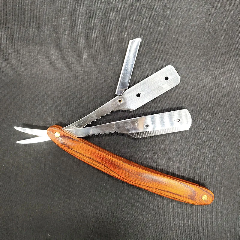 수동 목재 손잡이 면도 면도기 남성용 면도기 클래식 전문 이발사 면도기 면도날 면도날 면도날