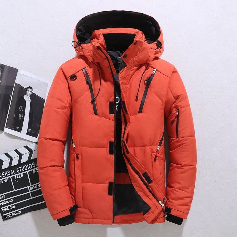 

High Quality Down Jacket Male Winter Parkas Men White Duck Hooded Outdoor Thick Warm Padded Snow Coat Oversize M-4XL