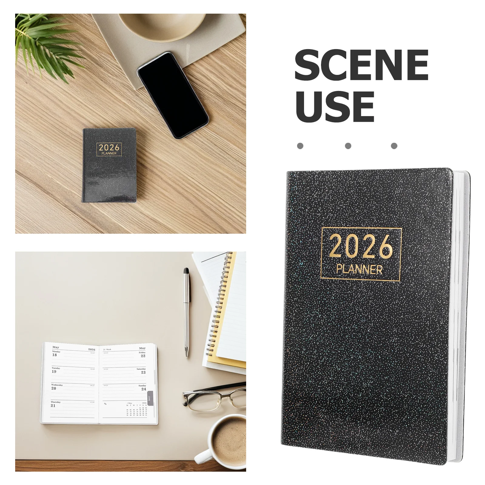 A7 2026 Mini agenda giornaliera Calendario tascabile compatto Cover in PU Agenda tascabile settimanale mensile per borsa portatile piccola mensile