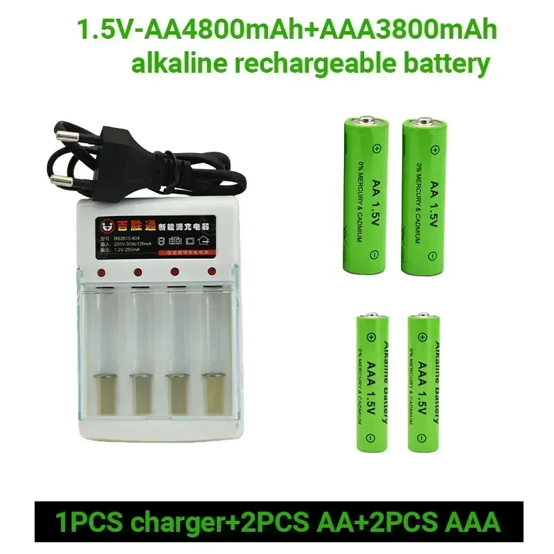 100% Originele 1.5 V Aa4800mah + Aa3800 Mah Oplaadbare Alkaline Batterij Ni-Mh 1.5 V Batterij Voor Klokken Muizen Computers Speelgoed Ga Zo Maar Door