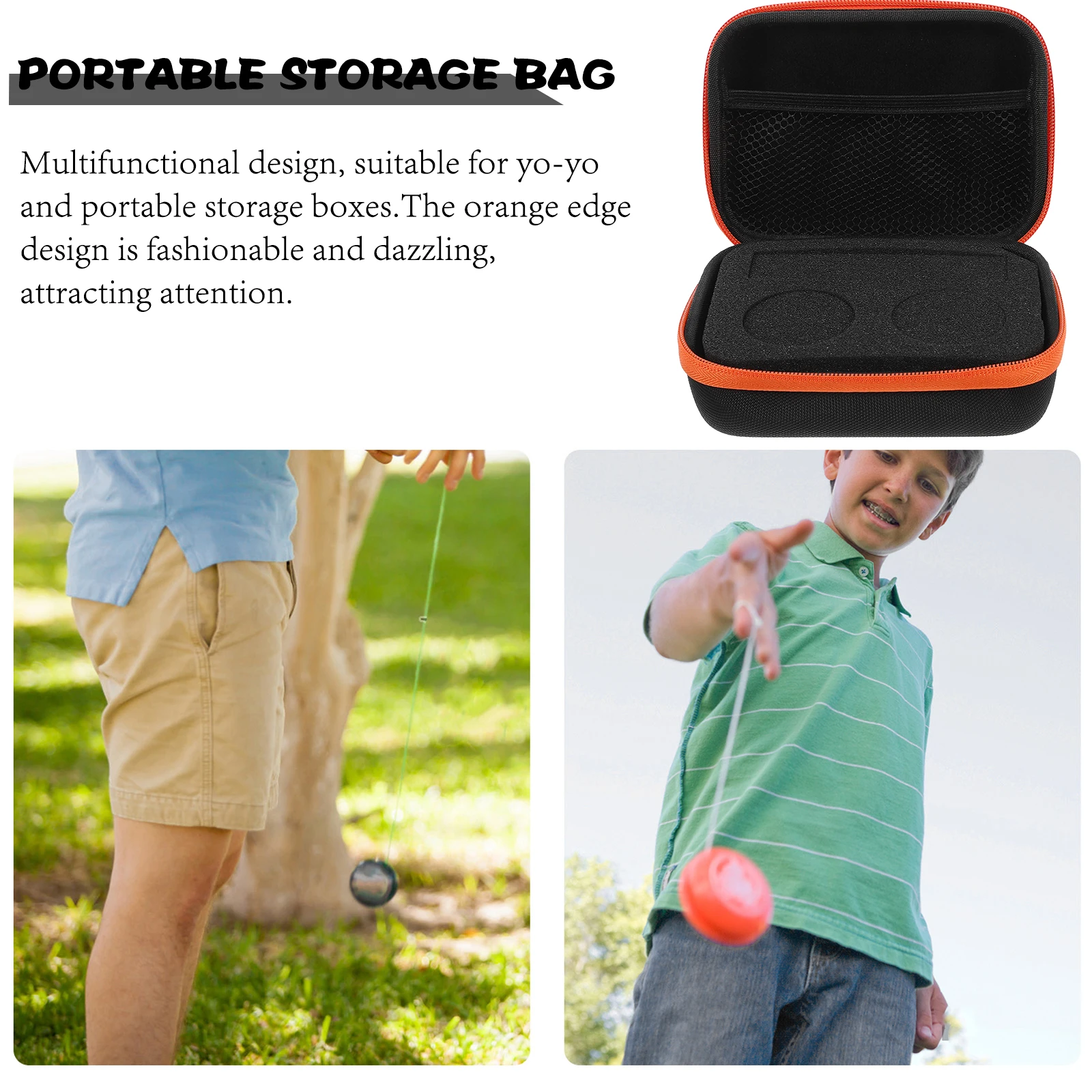 

2 Holes Bag PU Nylon Sponge Lightweight Travel Home Party School Orange YoYo Storage Yoyo Carrying Box Case Box