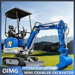 Mini Escavadeira Crawler Todo Terreno com capacidade de 1,2 toneladas Empurrador hidráulico Estrutura retrátil Escavadeira de esteira Dozer