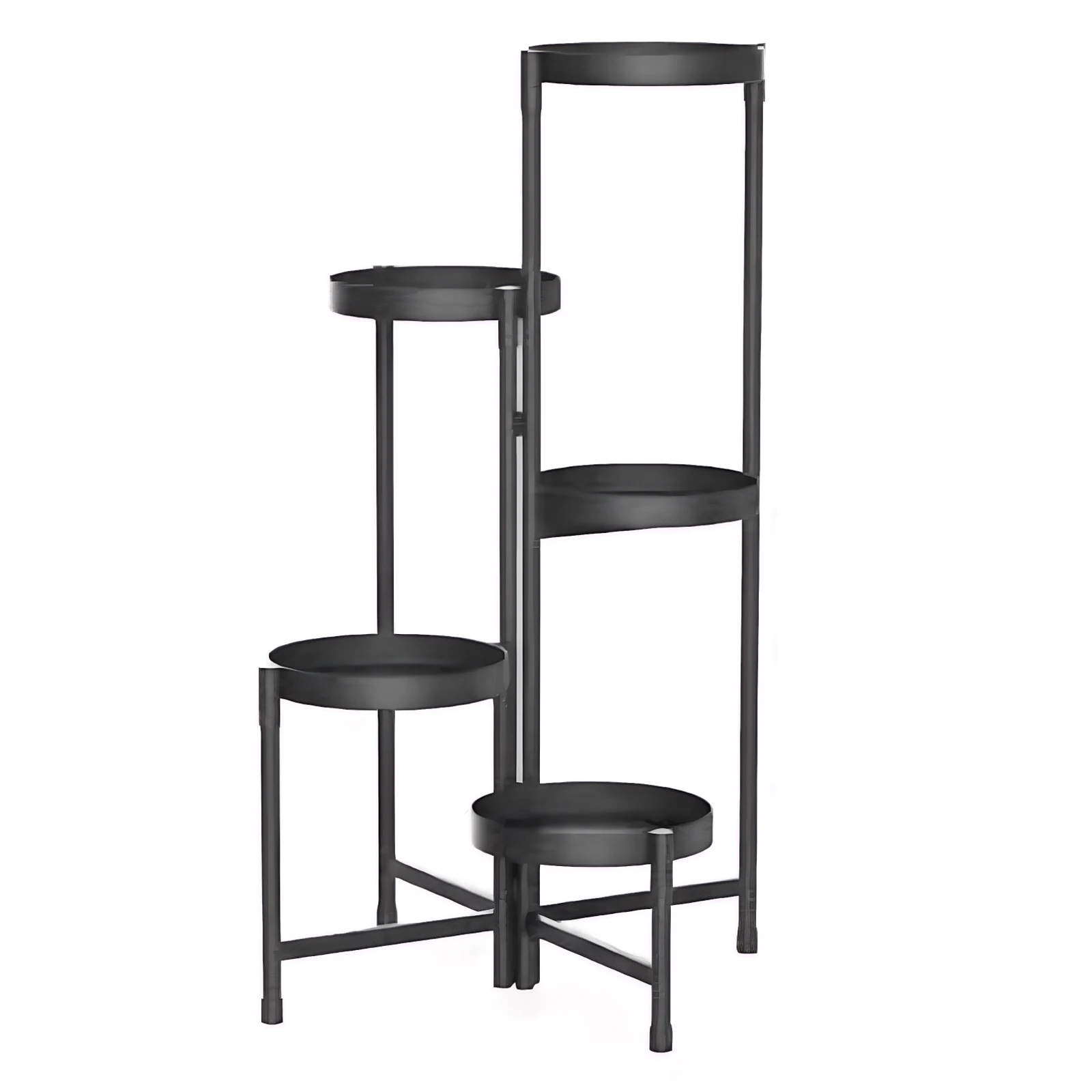 

Plant Stand Indoor Outdoor 5 Tier Corner Metal Flower Display Holder Shelf Folding Tall Orchid Rack for Patio Balcony Porch