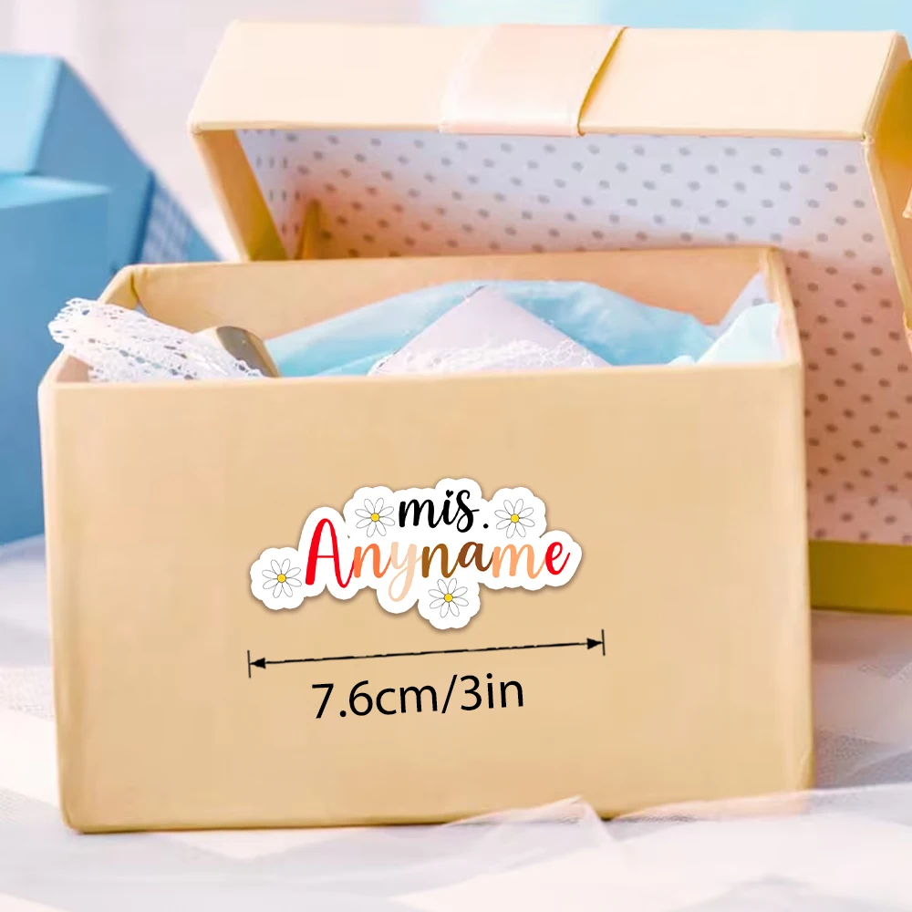 Personalized Custom Name Stickers,Custom Text,Gradient Design,Waterproof Self Adhesive Labels,for Teachers Classroom
