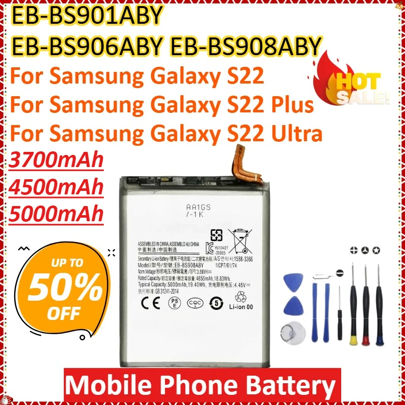 

Новый аккумулятор для мобильного телефона EB-BS901ABY EB-BS906ABY EB-BS908ABY для Samsung Galaxy S22/S22 Plus/S22 Ultra, аккумуляторы + инструменты