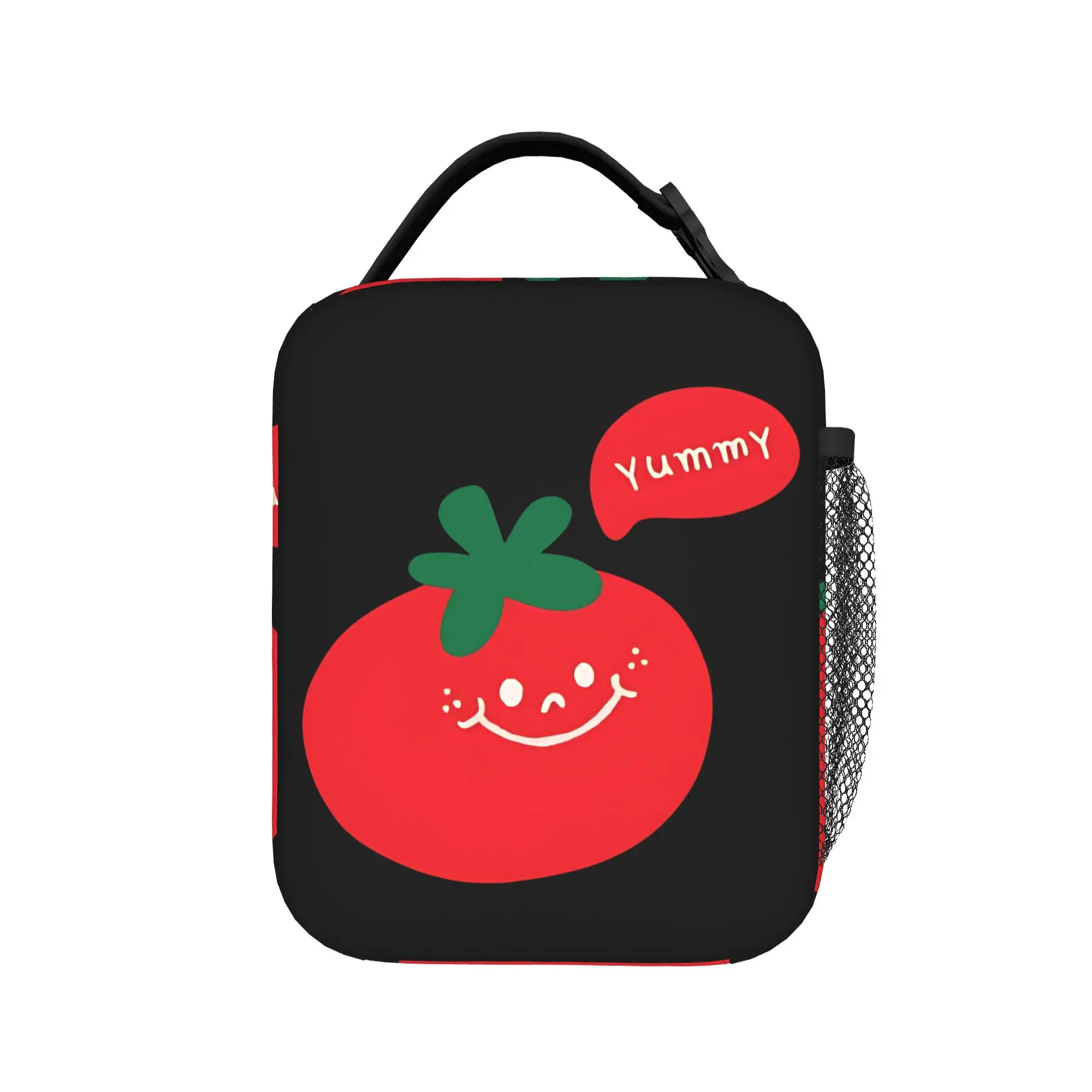 Happy Tomato Cartoon  Insulated Lunch Bag Cooler Bag Reusable,Lunch Container Tomato Style Large Tote Lunch Box Food Handbags