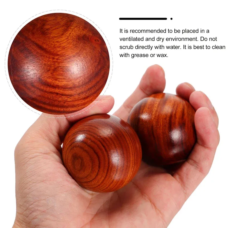 

2 Pcs Solid Wood Massage Ball Hand Exercise Tool Acupressure Ball For Circulation Joint Health Stress Relief Palm Muscle Trainer