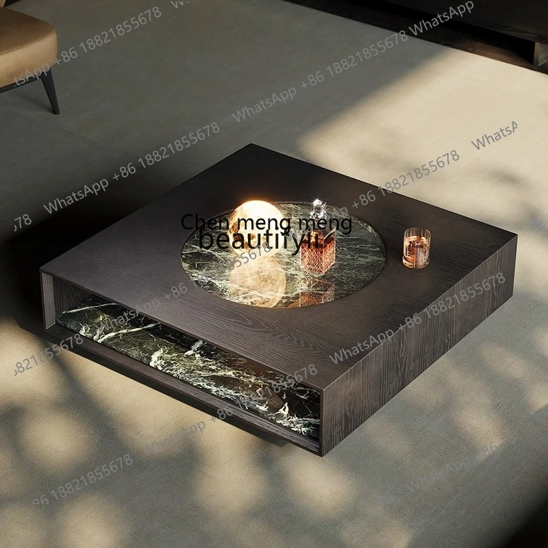 

X Light luxury natural marble coffee table/modern, high-end villa luxury stone square living room