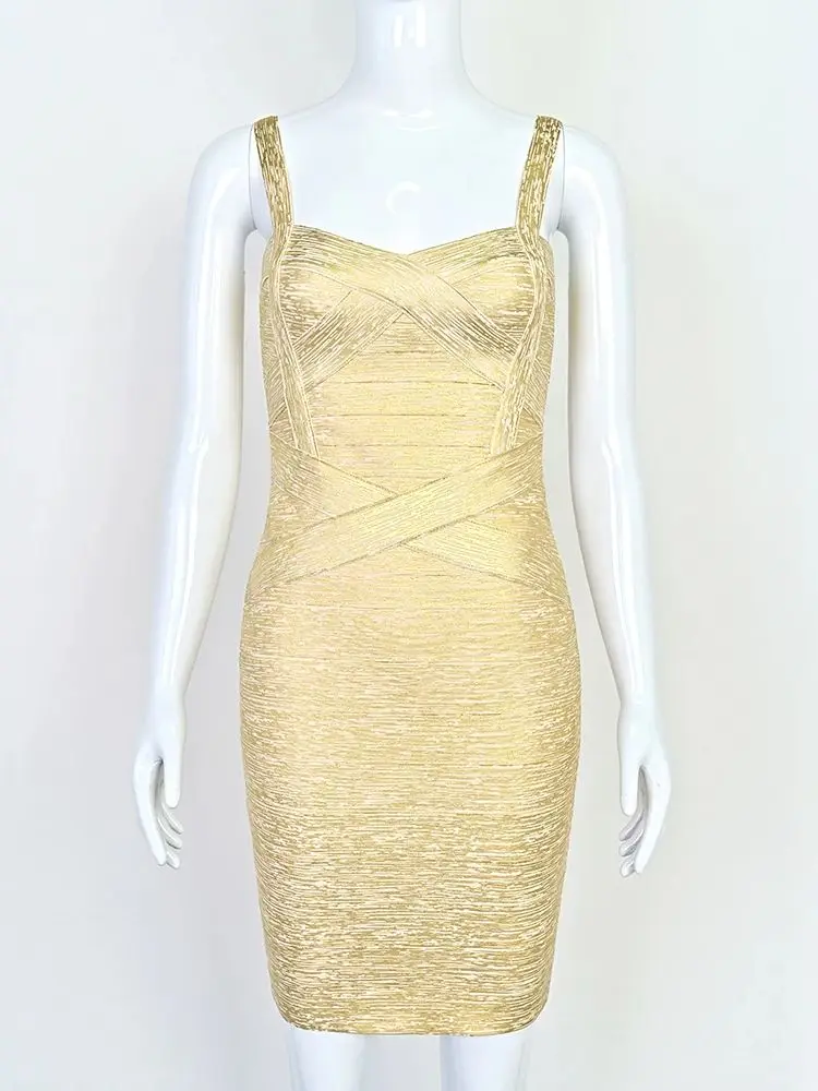 BEAUKEY Gold Silver Bandage Metallized Dress Summer Luxury Spaghetti Strap  Women Party Mini Sexy Maxi Luxury Ladies Dress XL - AliExpress 200000345