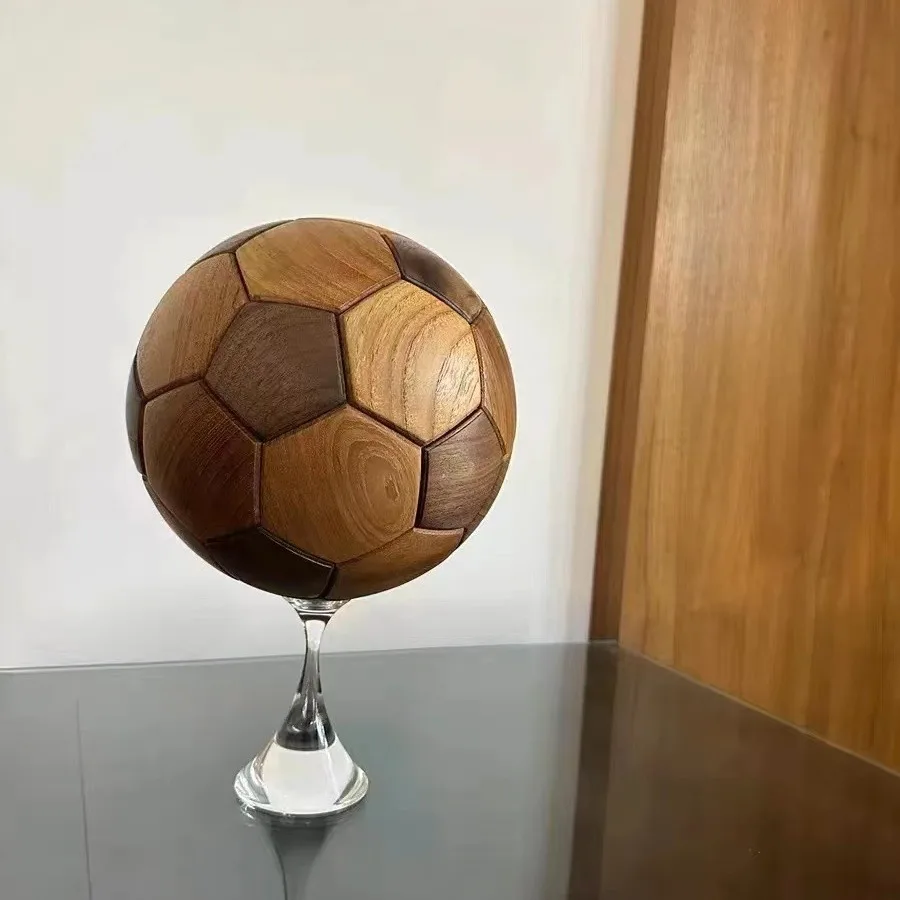 

Football Luban Mortise and Tenon Teak Splicing Handicrafts Bedroom Study Living Room Fans Boy Gift