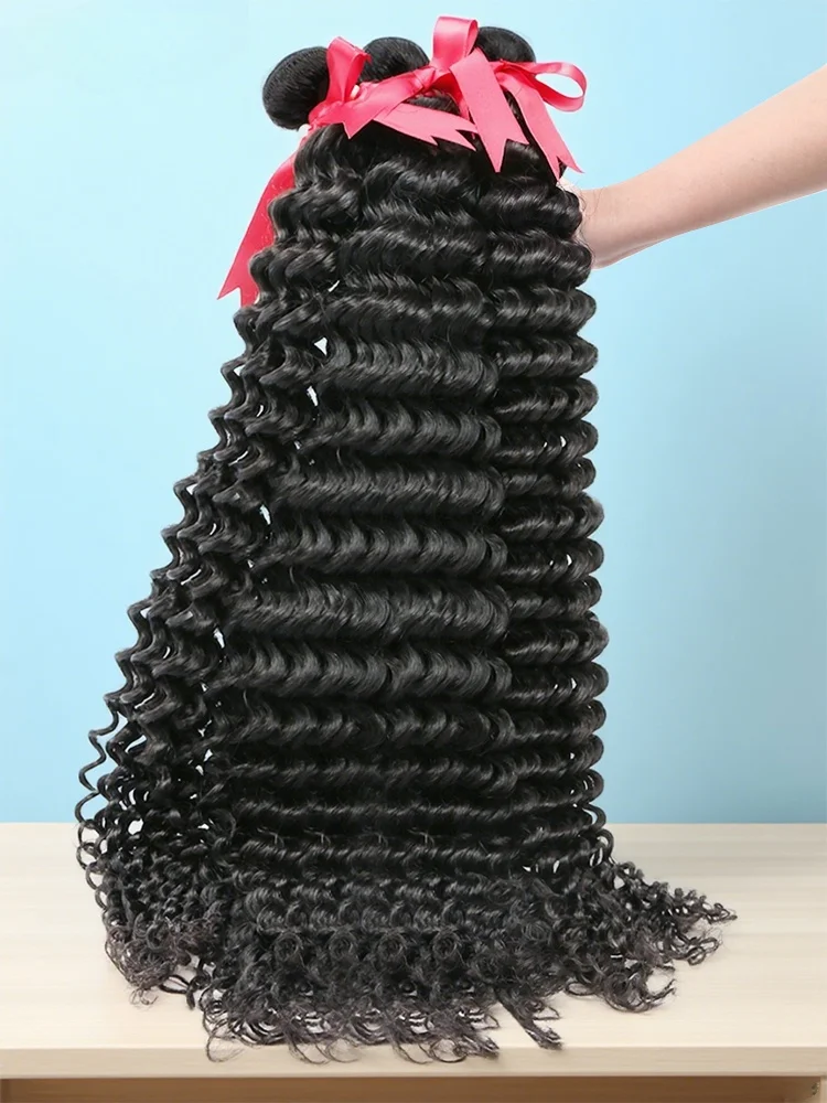 

Вьющиеся пучки человеческих волос Натуральные 28 30 дюймов Remy Необработанные необработанные девственные 100% человеческие волосы Волнистые наращивания 3 4 5 Связок