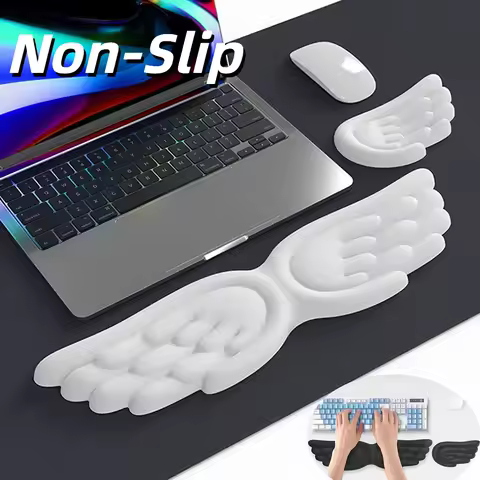 Mousepad Ergonomic Angel Keyboard Wrist Rest and Mouse Pad Set Reduce Wrist Pain for Office and Gaming Use