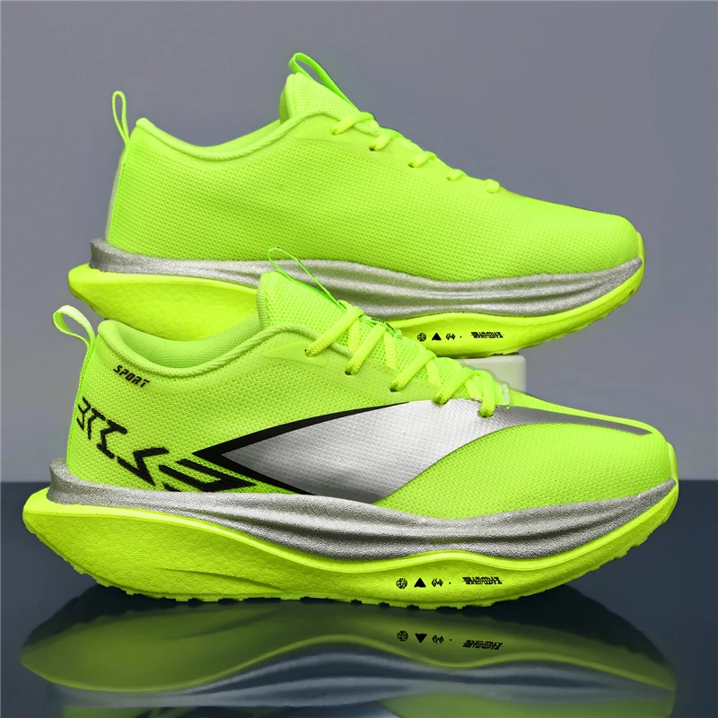 Herren Carbon-Board Sneakers Rutschfeste Gedämpfte Renn- und Trainingsschuhe Mesh-Tennisschuhe Casual für Damen Bequem
